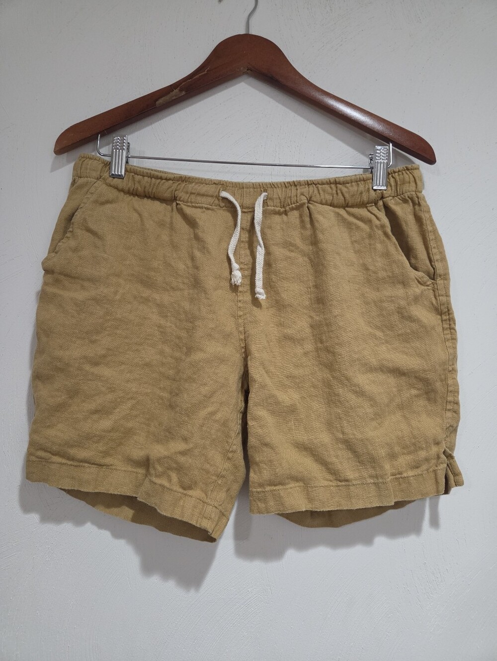 Men's Alex Crane Bo Linen Drawstring Shorts Size Medium